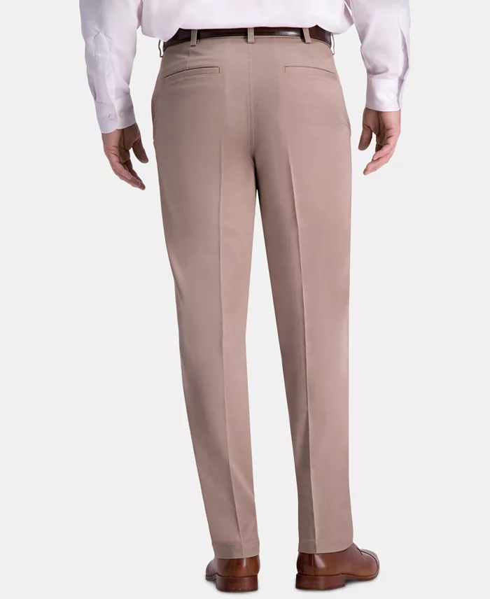 Haggar Men's Premium Comfort Khaki Classic-Fit 2-Way Stretch Wrinkle Resistant Flat Front Stretch Casual Pants Men's Fashion & Accessories