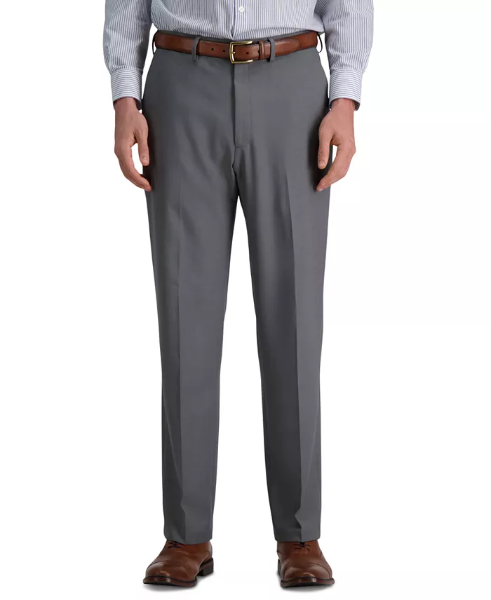 Haggar Men's Premium Comfort Stretch Classic-Fit Solid Flat Front Dress Pants Men's Fashion & Accessories