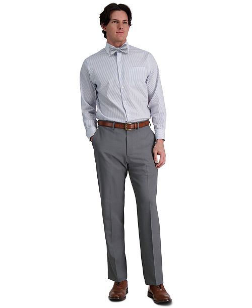 Haggar Men's Premium Comfort Stretch Classic-Fit Solid Flat Front Dress Pants Men's Fashion & Accessories