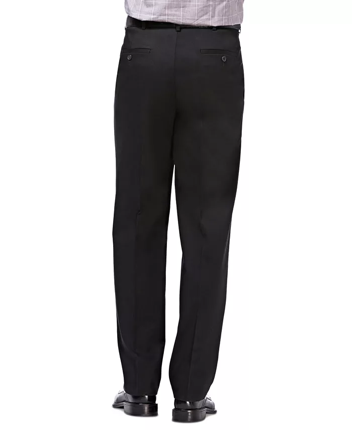 Haggar Men's Premium No Iron Khaki Classic Fit Pleat Hidden Expandable Waist Pants Men's Fashion & Accessories