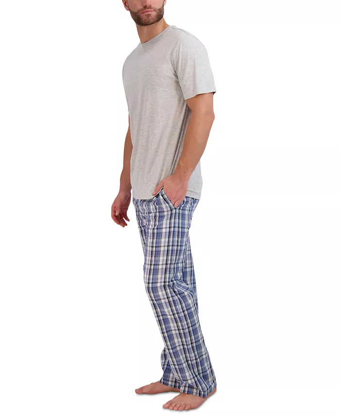 Hanes Men's 2-Pc. Relaxed-Fit Sleep T-Shirt & Stretch Plaid Pajama Pants Set Men's Fashion & Accessories