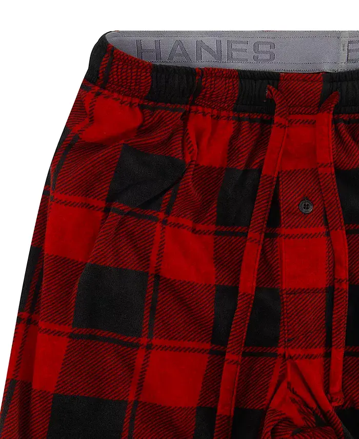 Hanes Men's Ultra Soft Plaid Brushed Fleece Pajama Pants Men's Fashion & Accessories