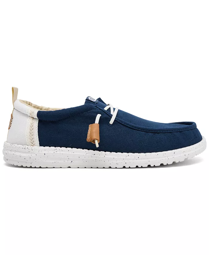 Hey Dude Men's Wally Craft Linen Casual Moccasin Sneakers From Finish Line Brands