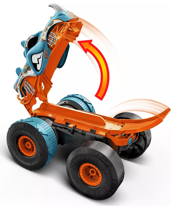 Hot Wheels Monster Trucks HW Changing Rhinomite RC In 1:12 Scale With 1:64 Scale Toy Truck All Toys