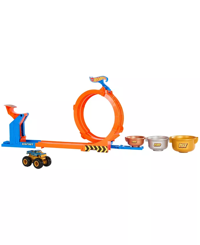 Hot Wheels Monster Trucks Loop-And-Flip Trophy Challenge Playset All Toys