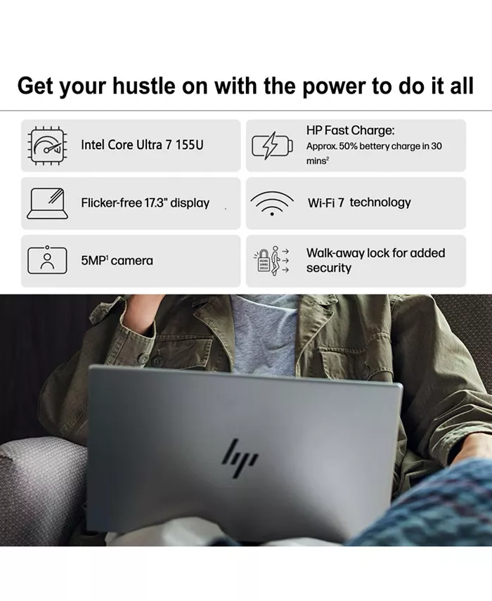 HP Envy 17.3" Daily Traditional Laptop Intel Core Ultra 7 155U 16GB RAM NVIDIA GeForce RTX 3050 512GB SSD Storage Windows 11 Home FHD 60Hz Electronics
