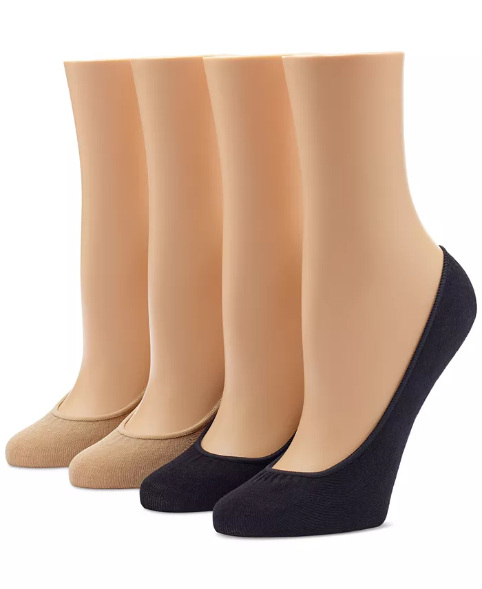 Hue Women's Hidden Cotton No Show 4 Pack Socks Women's Fashion Shoes & Accessories