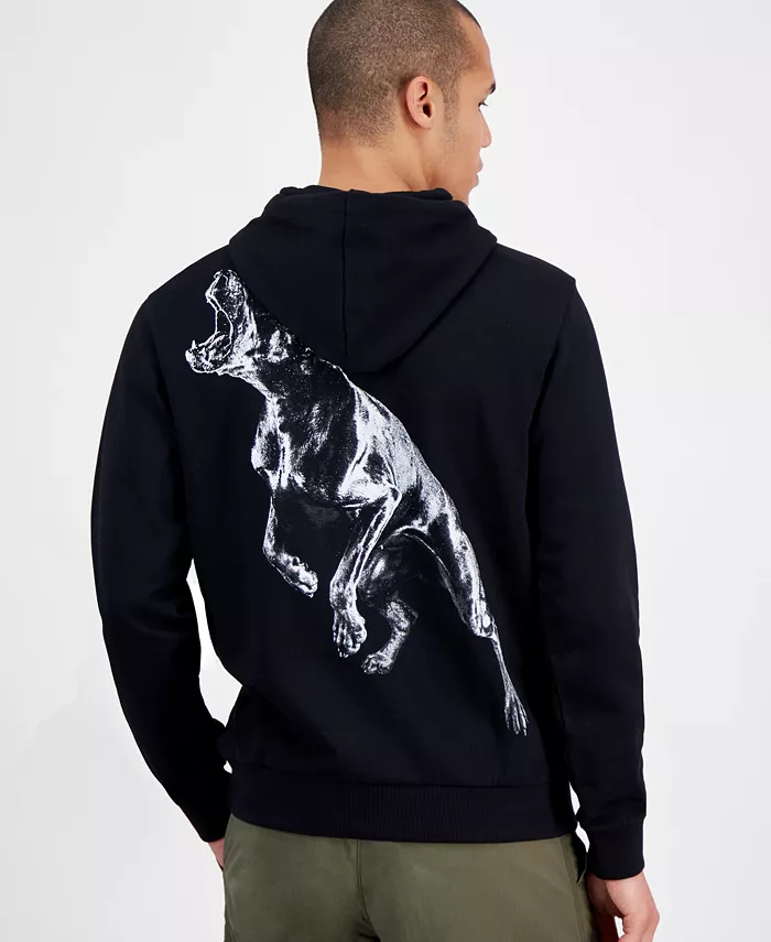 Hugo Boss Men's Dueleyo Long Sleeve Howling Hounds Graphic Hoodie Men's Fashion & Accessories