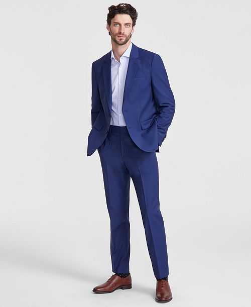 HUGO by Hugo Boss Men Modern-Fit Wool Blend Suit Men's Fashion & Accessories