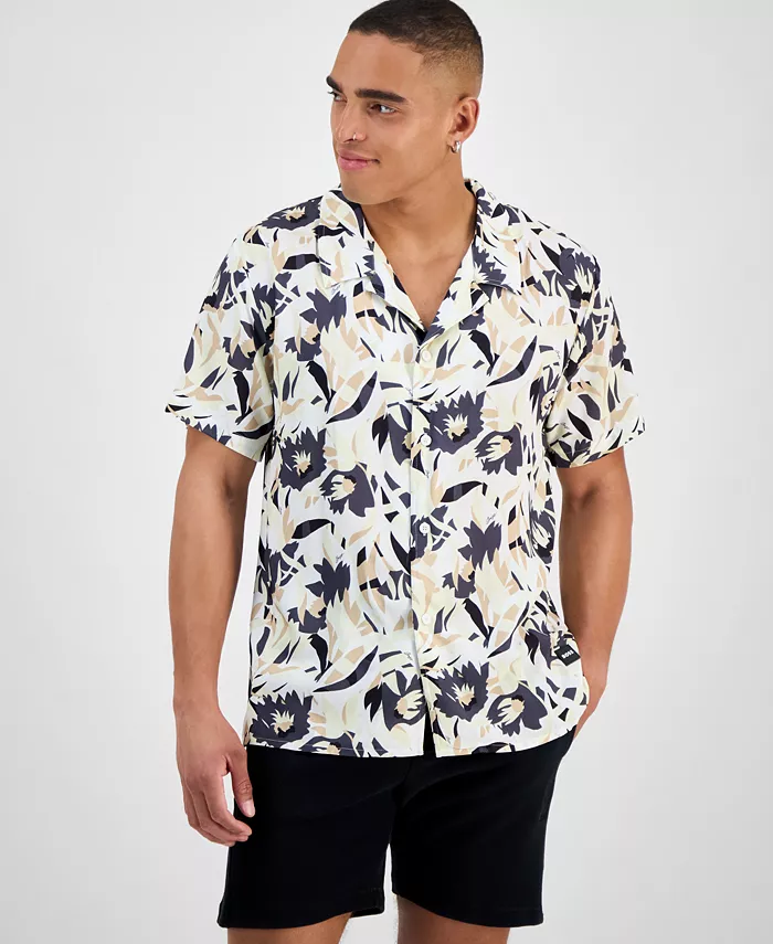 HUGO By Hugo Boss Men's Abstract Floral Beach Shirt Men's Fashion & Accessories