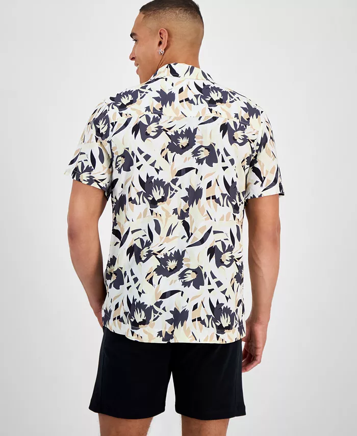HUGO By Hugo Boss Men's Abstract Floral Beach Shirt Men's Fashion & Accessories