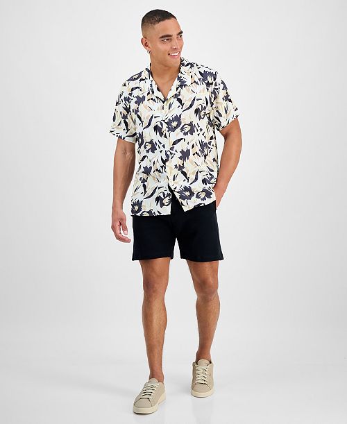 HUGO by Hugo Boss Men's Abstract Floral Beach Shirt Men's Fashion & Accessories