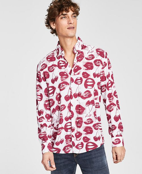 HUGO by Hugo Boss Men's Ermo Cherry Kiss Graphic Shirt Men's Fashion & Accessories