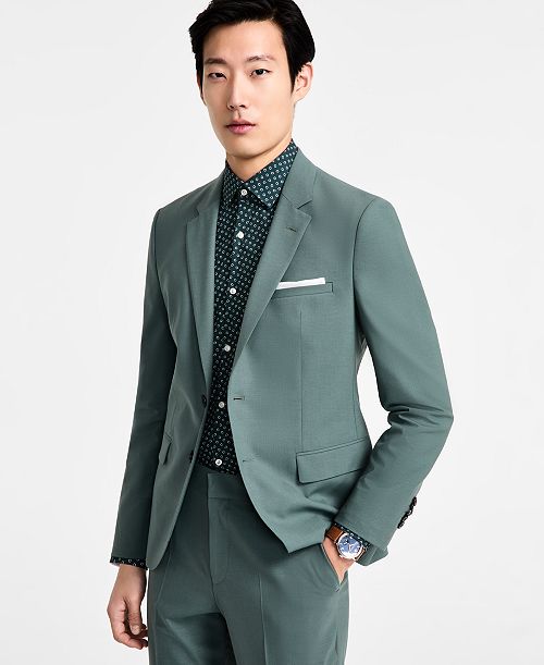 HUGO by Hugo Boss Men's Modern-Fit Wool Blend Suit Jacket Men's Fashion & Accessories