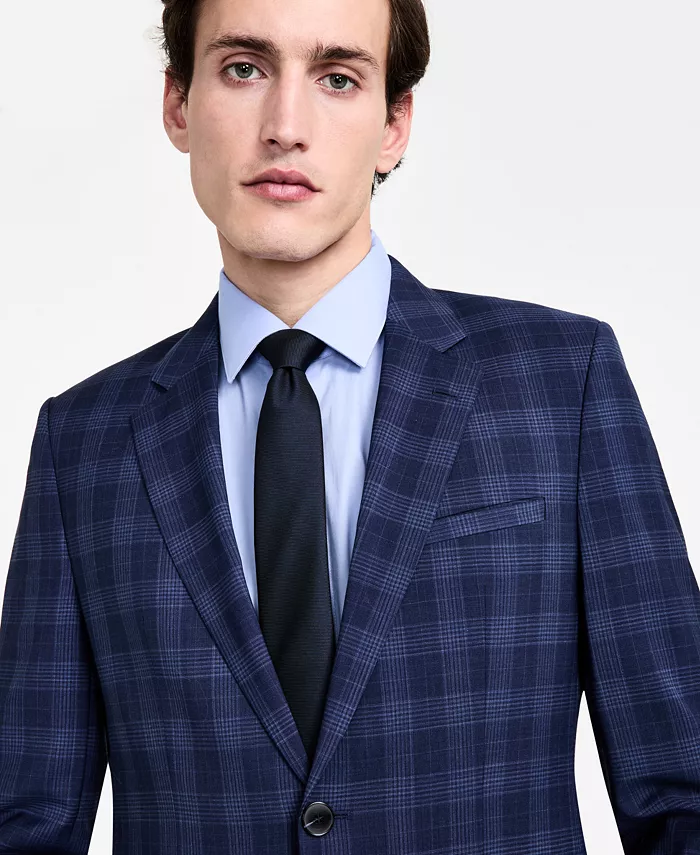 HUGO By Hugo Boss Men's Modern-Fit Wool Plaid Suit Jacket Men's Fashion & Accessories