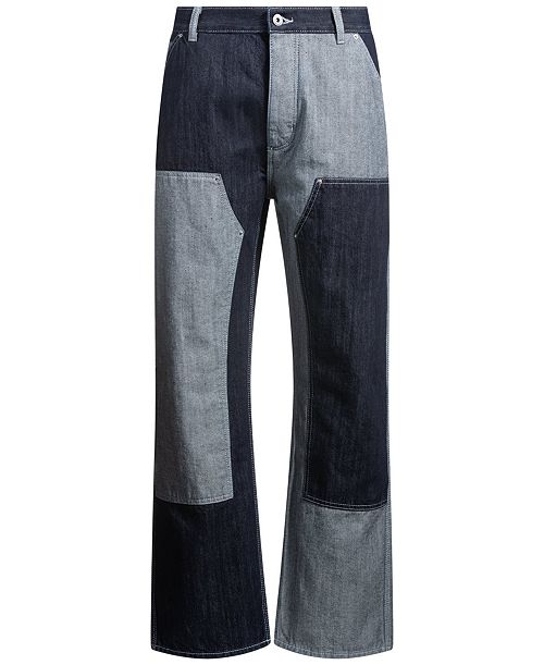 HUGO by Hugo Boss Men's Relaxed-Fit Patchwork Carpenter Pants Men's Fashion & Accessories