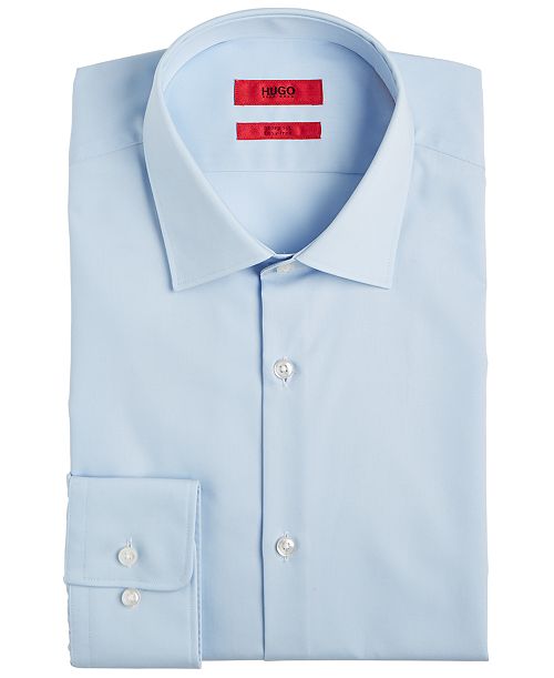 HUGO by Hugo Boss Men's Slim Fit Solid Cotton Dress Shirt Men's Fashion & Accessories