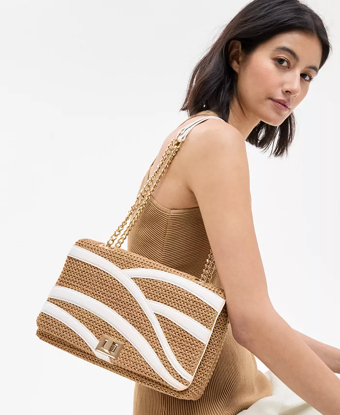 I.N.C. International Concepts Ajae Straw Overlay Shoulder Bag Exclusively At Macy's Handbags Purses & Accessories