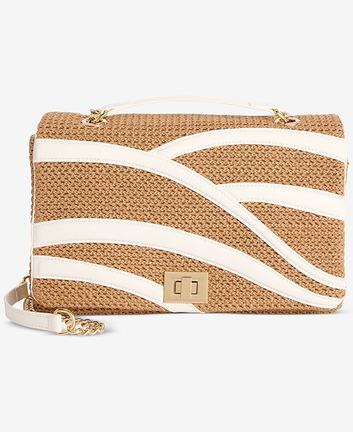 I.N.C. International Concepts Ajae Straw Overlay Shoulder Bag Exclusively at Macy's Handbags Purses & Accessories
