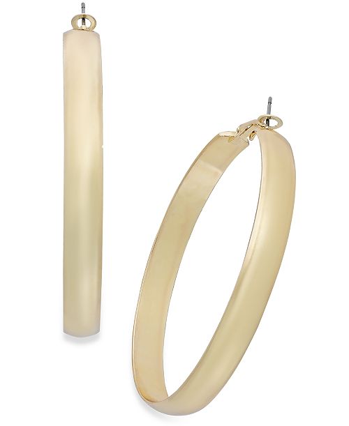 I.N.C. International Concepts Gold-Tone Large Flat Hoop Earrings 2.5" Created for Macy's Jewelry & Watches