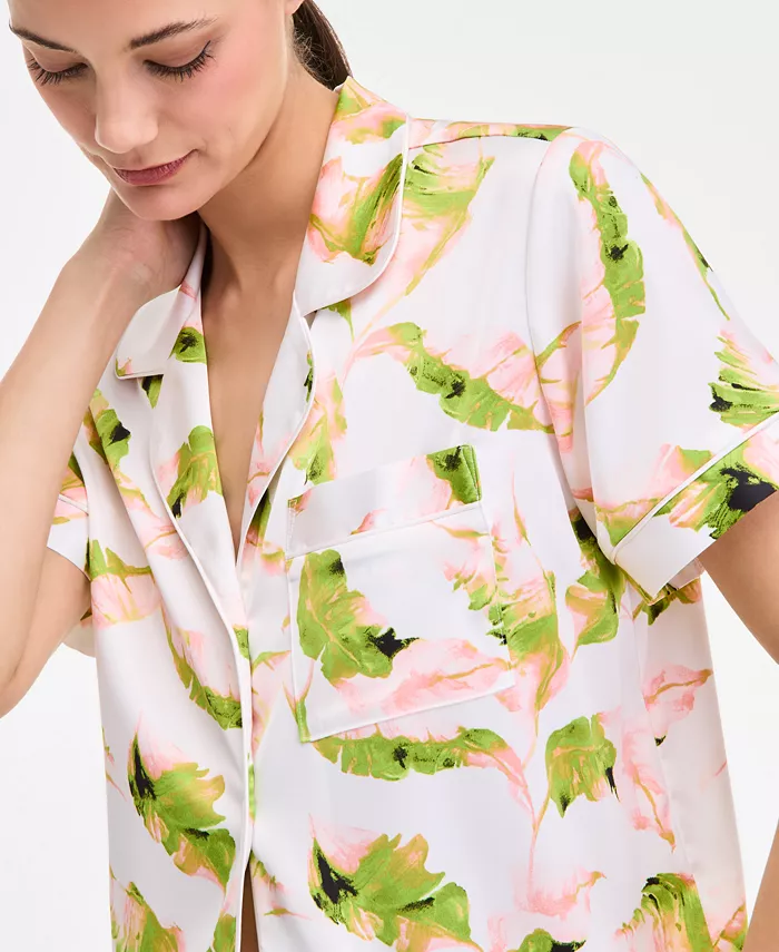 I.N.C. International Concepts I.N.C International Concepts Women's Stretch Satin Short-Sleeve Pajama Set Exclusively At Macy's Women's Fashion Shoes & Accessories