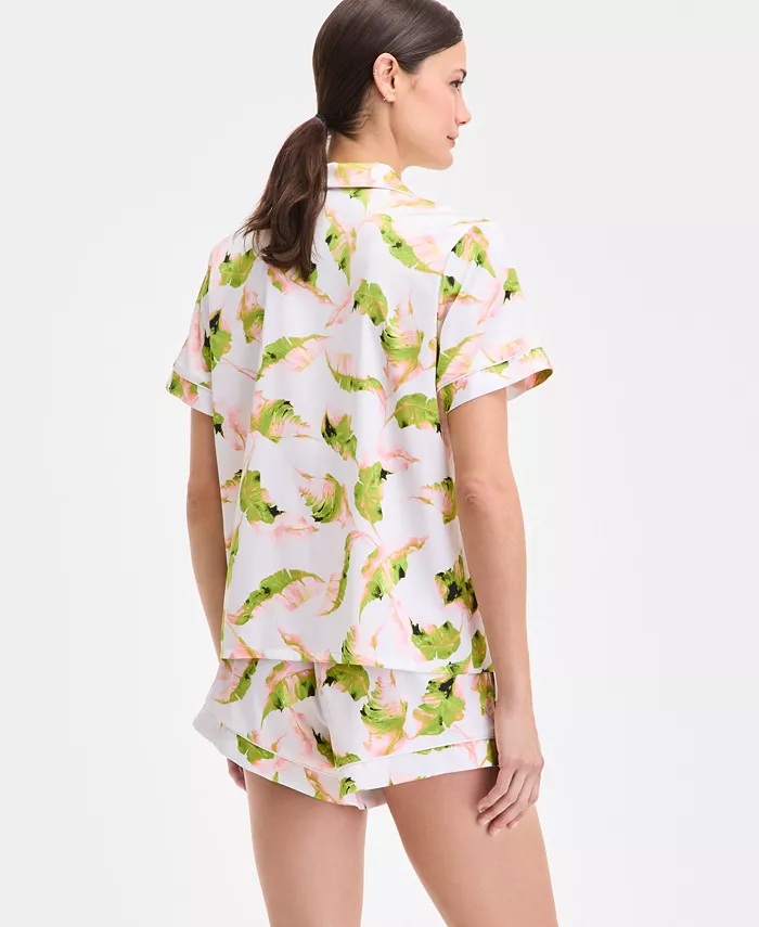 I.N.C. International Concepts I.N.C International Concepts Women's Stretch Satin Short-Sleeve Pajama Set Exclusively At Macy's Women's Fashion Shoes & Accessories
