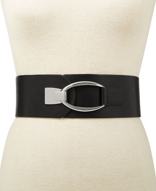 I.N.C. International Concepts Interlocking-Hook Stretch Belt Regular and Plus SizeInterlocking-Hook Stretch Belt Created for Macy's Women's Fashion Shoes & Accessories