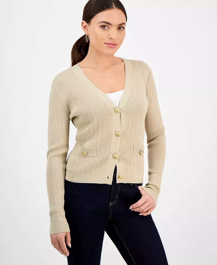 I.N.C. International Concepts Petite Button-Front V-Neck Cardigan Exclusively At Macy's Women's Fashion Shoes & Accessories