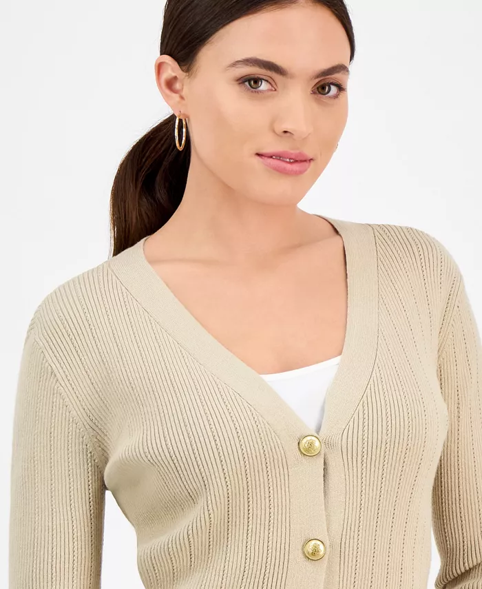 I.N.C. International Concepts Petite Button-Front V-Neck Cardigan Exclusively At Macy's Women's Fashion Shoes & Accessories