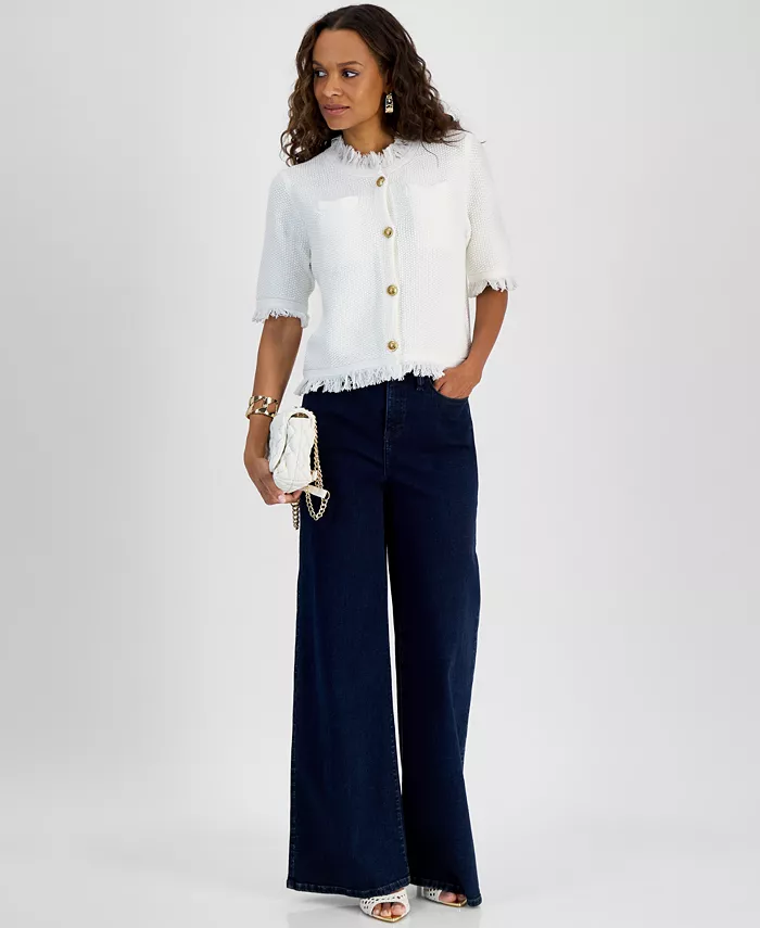 I.N.C. International Concepts Petite Short-Sleeve Cardigan Exclusively At Macy's Women's Fashion Shoes & Accessories