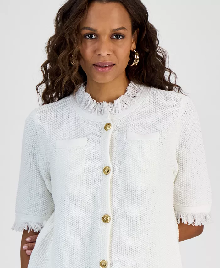 I.N.C. International Concepts Petite Short-Sleeve Cardigan Exclusively At Macy's Women's Fashion Shoes & Accessories