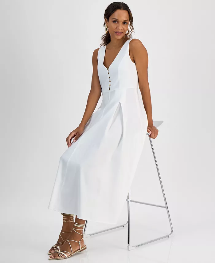 I.N.C. International Concepts Petite Sleeveless Button-Front Dress Exclusively At Macy's Women's Fashion Shoes & Accessories