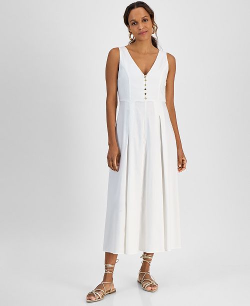 I.N.C. International Concepts Petite Sleeveless Button-Front Dress Exclusively At Macy's Women's Fashion Shoes & Accessories