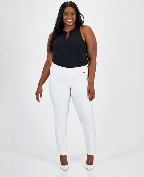 I.N.C. International Concepts Plus Size Bengaline Skinny Pants Created for Macy's Women's Fashion Shoes & Accessories