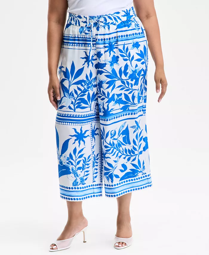I.N.C. International Concepts Plus Size Drawstring Wide-Leg Pants Exclusively At Macy's Women's Fashion Shoes & Accessories