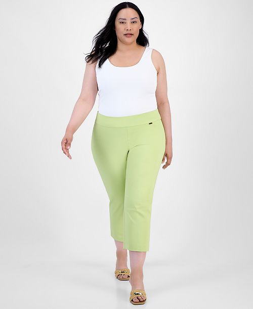 I.N.C. International Concepts Plus Size Mid-Rise Pull-On Capri Pants Created For Macy's Women's Fashion Shoes & Accessories