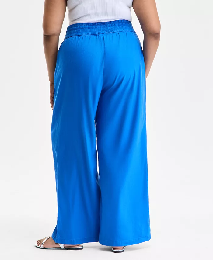 I.N.C. International Concepts Plus Size Solid Drawstring Wide-Leg Pants Exclusively At Macy's Women's Fashion Shoes & Accessories