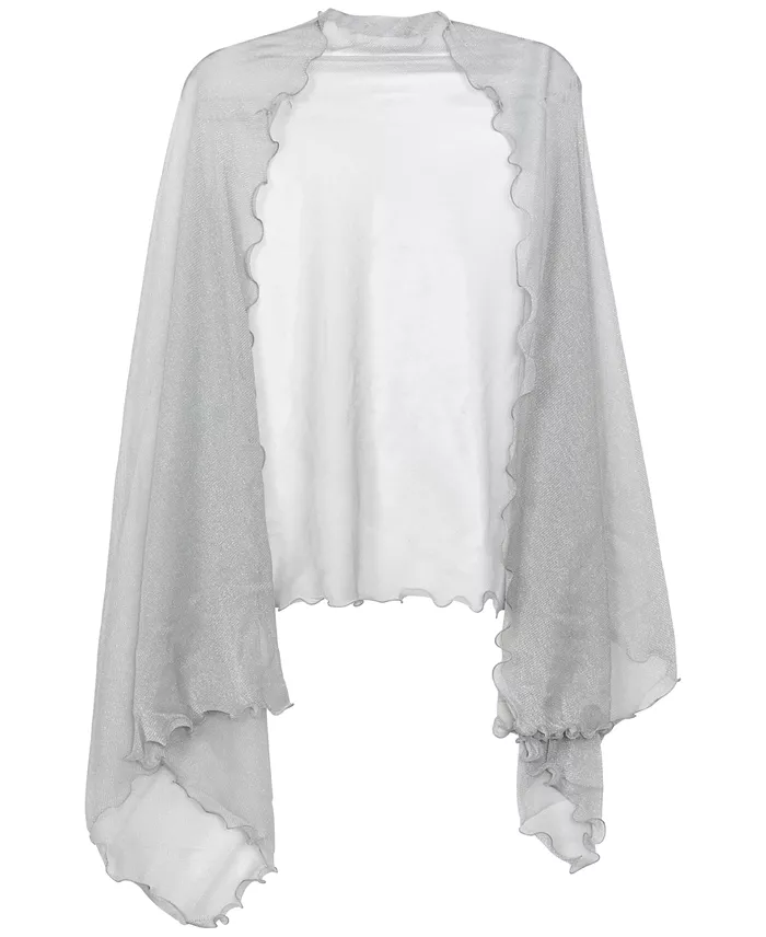 I.N.C. International Concepts Ruffle-Edge Metallic Evening Wrap Created For Macy's Women's Fashion Shoes & Accessories
