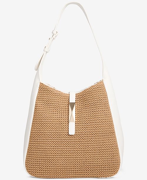 I.N.C. International Concepts Salee Straw Shoulder Bag Exclusively at Macy's Handbags Purses & Accessories