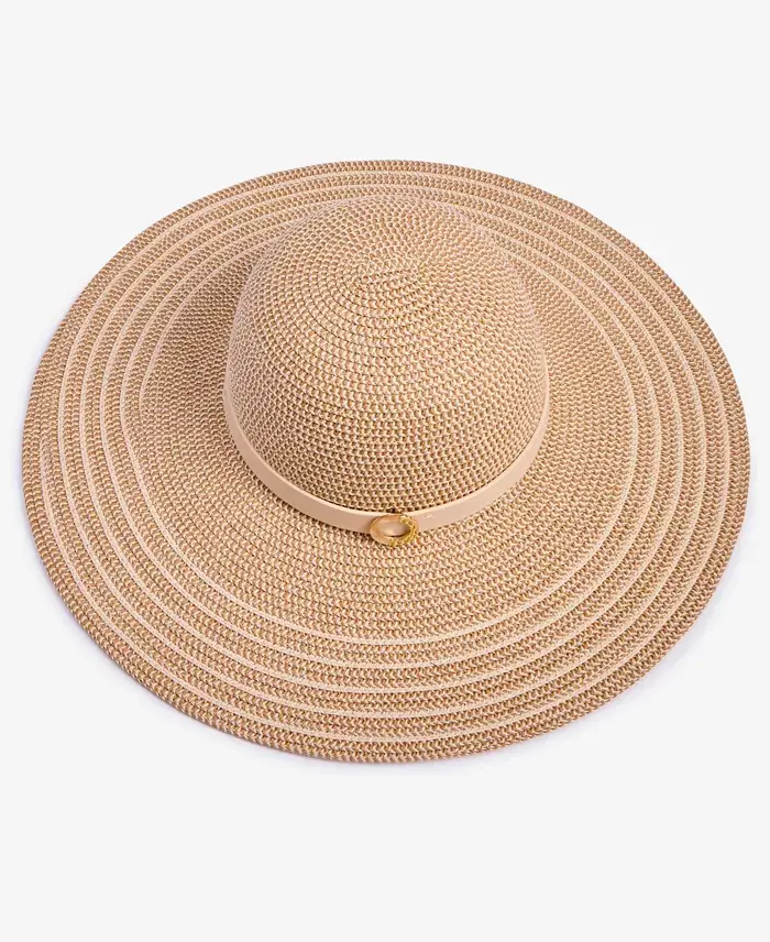 I.N.C. International Concepts Stripe-Brim Floppy Hat With Contrast Band Exclusively At Macy's Women's Fashion Shoes & Accessories