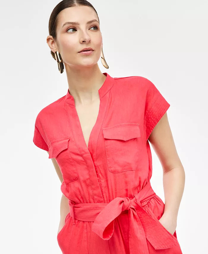 I.N.C. International Concepts Women's Belted Cap-Sleeve Jumpsuit Exclusively At Macy's Women's Fashion Shoes & Accessories