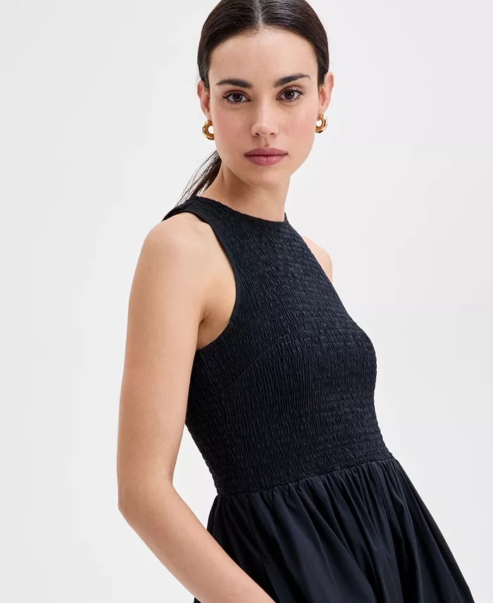 I.N.C. International Concepts Women's Cotton Sleeveless Smocked Maxi Dress Exclusively For Macy's Women's Fashion Shoes & Accessories