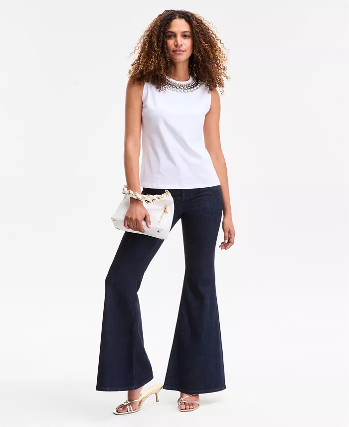 I.N.C. International Concepts Women's Embellished-Neckline Cotton Tank Top Exclusively At Macy's Women's Fashion Shoes & Accessories