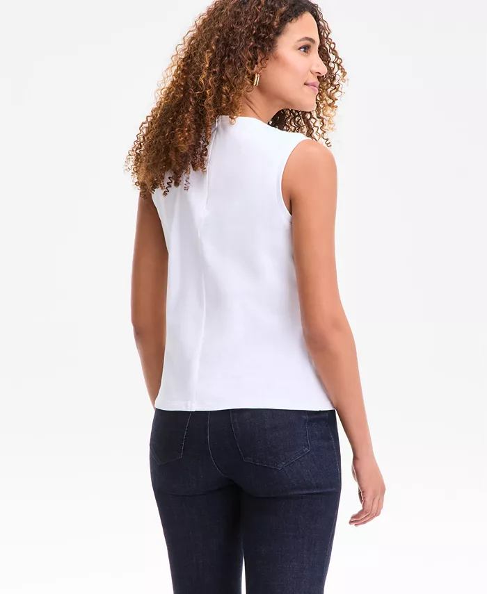 I.N.C. International Concepts Women's Embellished-Neckline Cotton Tank Top Exclusively At Macy's Women's Fashion Shoes & Accessories