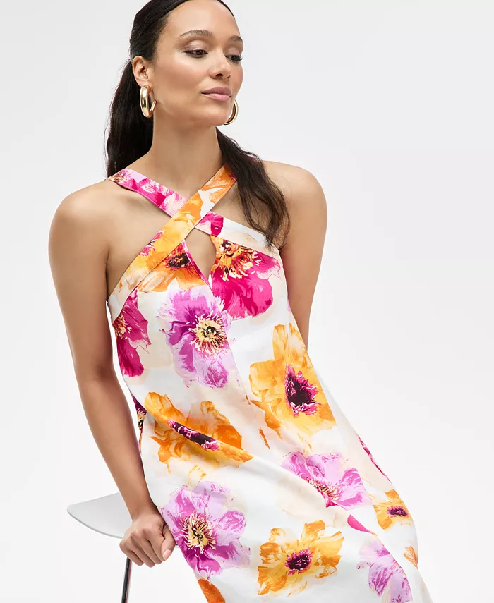 I.N.C. International Concepts Women's Floral-Print Linen-Blend Maxi Dress Exclusively At Macy's Women's Fashion Shoes & Accessories
