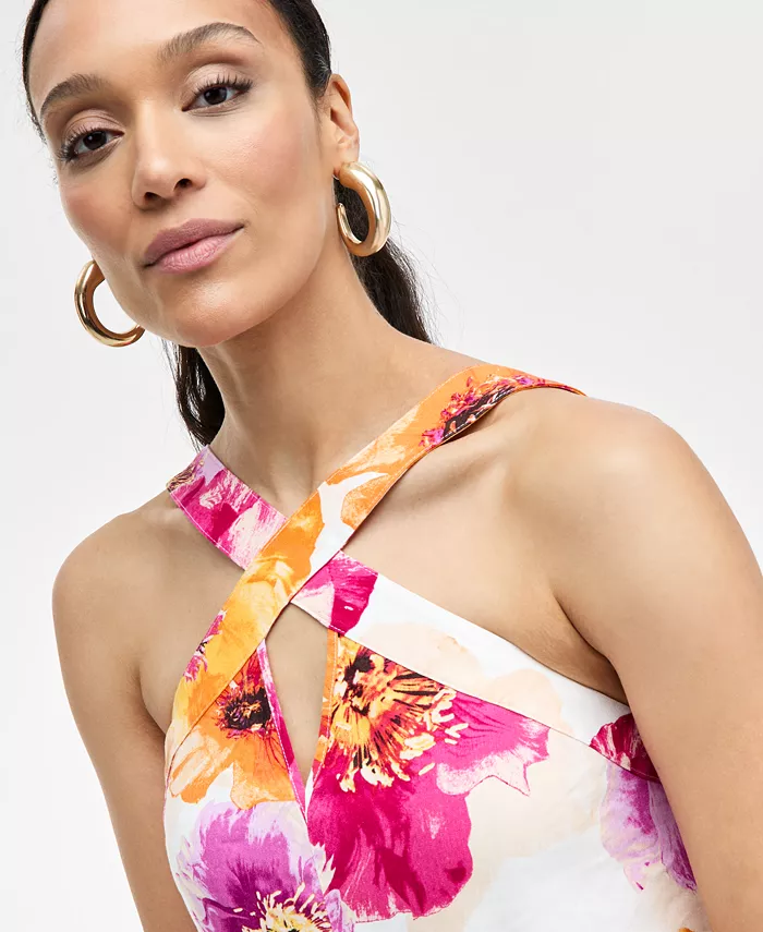 I.N.C. International Concepts Women's Floral-Print Linen-Blend Maxi Dress Exclusively At Macy's Women's Fashion Shoes & Accessories