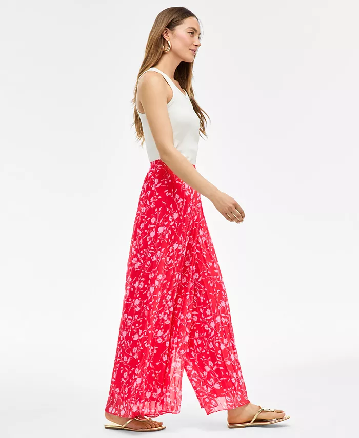 I.N.C. International Concepts Women's Floral-Print Chiffon Wide-Leg Pants Exclusively At Macy's Women's Fashion Shoes & Accessories