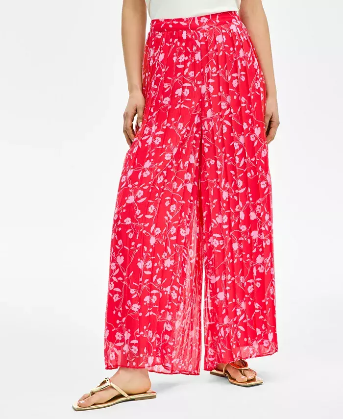 I.N.C. International Concepts Women's Floral-Print Chiffon Wide-Leg Pants Exclusively At Macy's Women's Fashion Shoes & Accessories