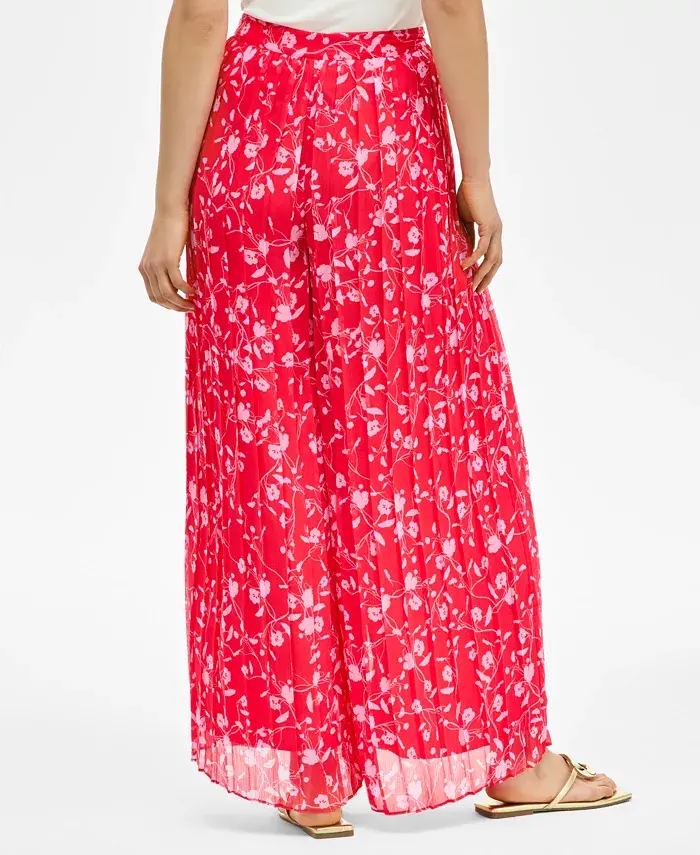 I.N.C. International Concepts Women's Floral-Print Chiffon Wide-Leg Pants Exclusively At Macy's Women's Fashion Shoes & Accessories