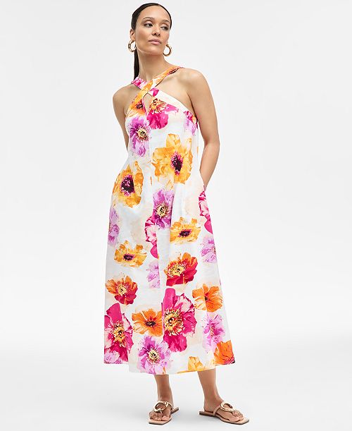 I.N.C. International Concepts Women's Floral-Print Linen-Blend Maxi Dress Exclusively at Macy's Women's Fashion Shoes & Accessories